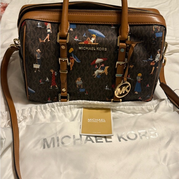 Michael Kors Brown and Multicolor Satchel - Picture 1 of 3
